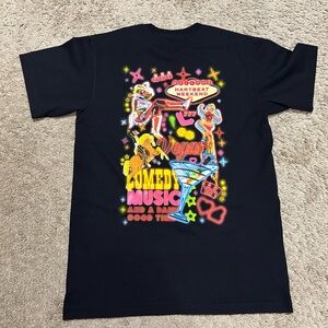 Men's Black Graphic Tee with Neon Design A-94